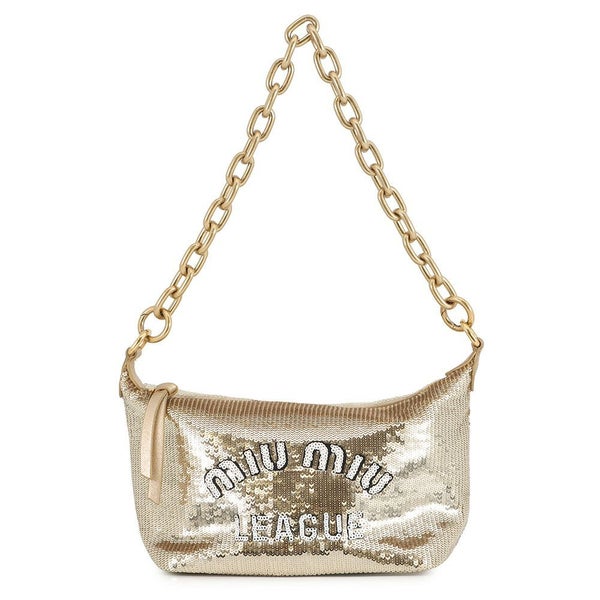 ミュウミュウ チェーンショルダーバッグ スパンコール レザー 5BC103 MIUMIU