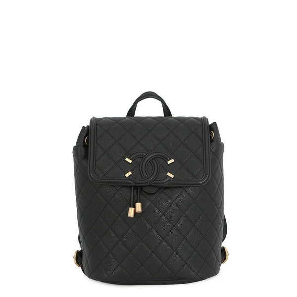 シャネル リュック フィリグリー マトラッセ ココマーク キャビアスキン A57090 バックパック バッグ 黒