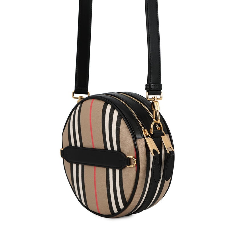 バーバリー ショルダーバッグ アイコンストライプ ルイーズバッグ PVC レザー 8051846 BURBERRY 黒