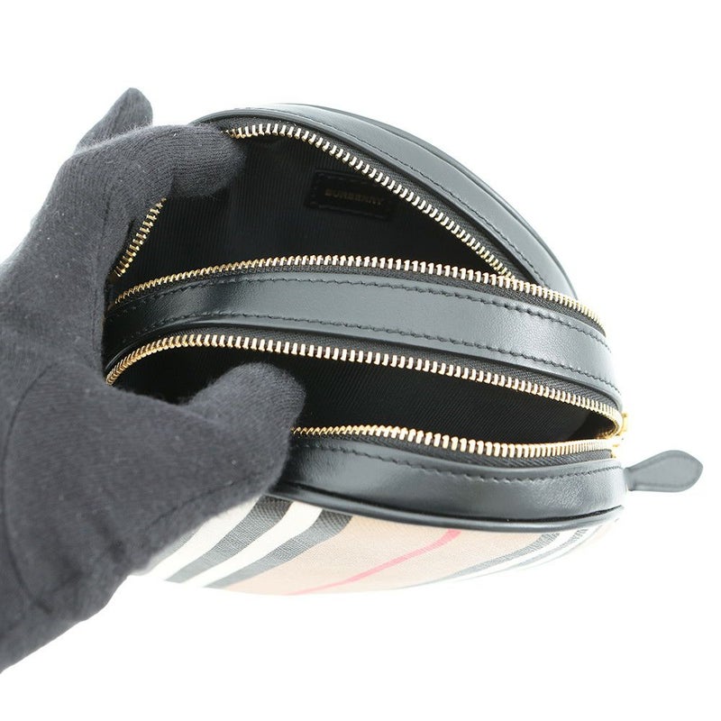 バーバリー ショルダーバッグ アイコンストライプ ルイーズバッグ PVC レザー 8051846 BURBERRY 黒