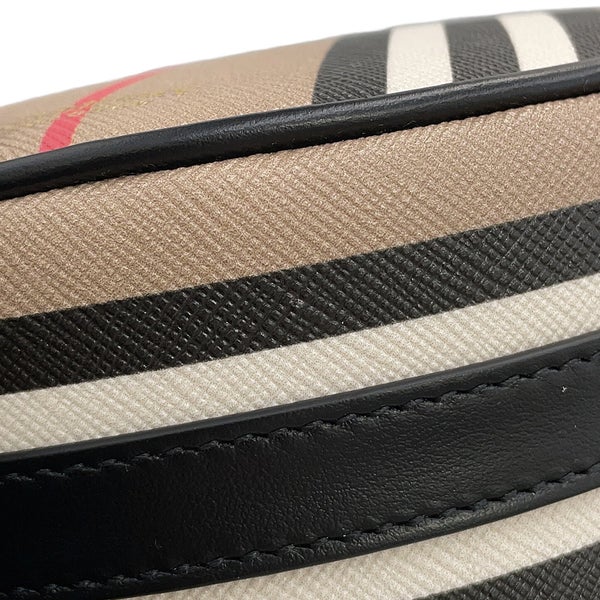 バーバリー ショルダーバッグ アイコンストライプ ルイーズバッグ PVC レザー 8051846 BURBERRY 黒