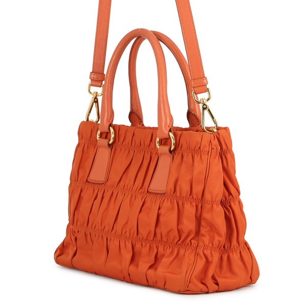 プラダ ハンドバッグ ギャザー ナイロン レザー BN2393 PRADA 2way
