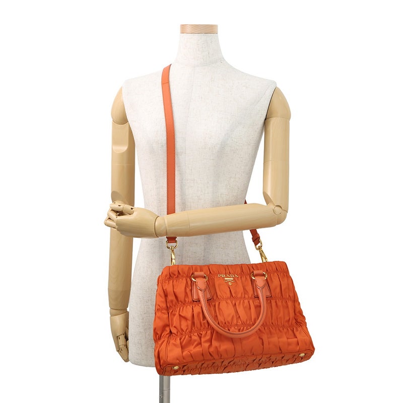 プラダ ハンドバッグ ギャザー ナイロン レザー BN2393 PRADA 2way