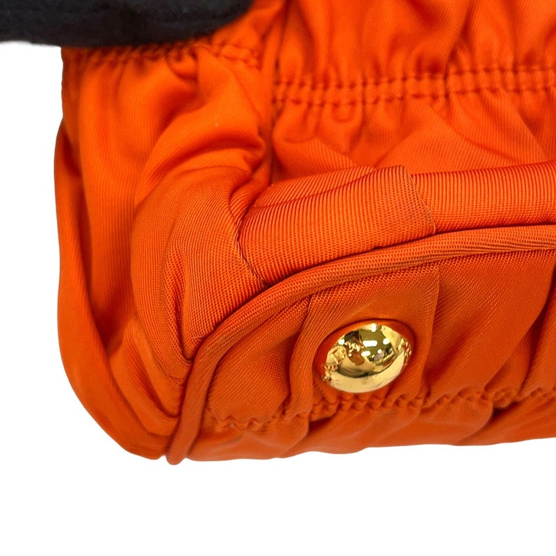 プラダ ハンドバッグ ギャザー ナイロン レザー BN2393 PRADA 2way