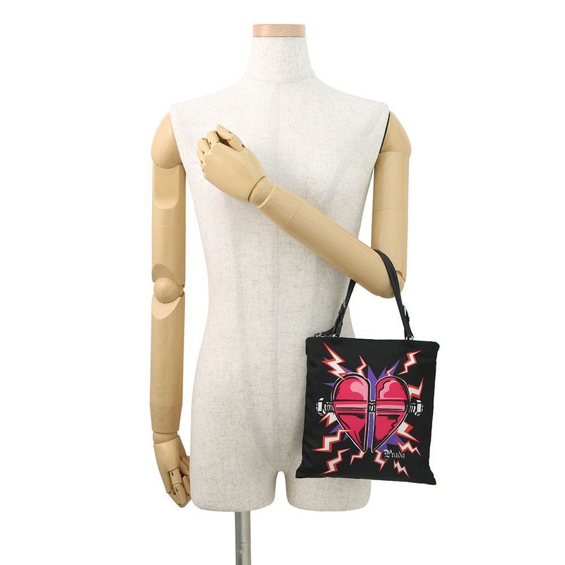 プラダ ハンドバッグ UNIVERSAL STUDIOS for PRADA フランケンシュタイン ハート 1BA252 PRADA 2way 黒