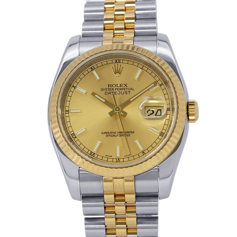 ロレックス デイトジャスト F番 SS/K18YG 116233 ROLEX 腕時計 シャンパン文字盤