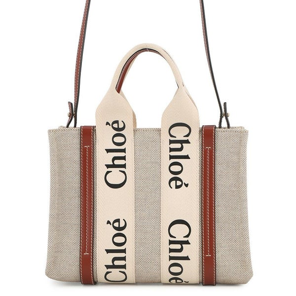 クロエ ハンドバッグ ウッディ トート スモール キャンバス レザー CHC21WS397E6690U Chloe 2way
