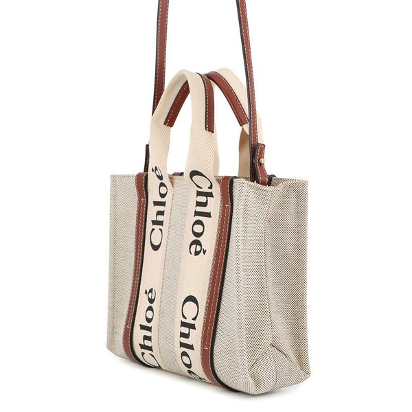 クロエ ハンドバッグ ウッディ トート スモール キャンバス レザー CHC21WS397E6690U Chloe 2way