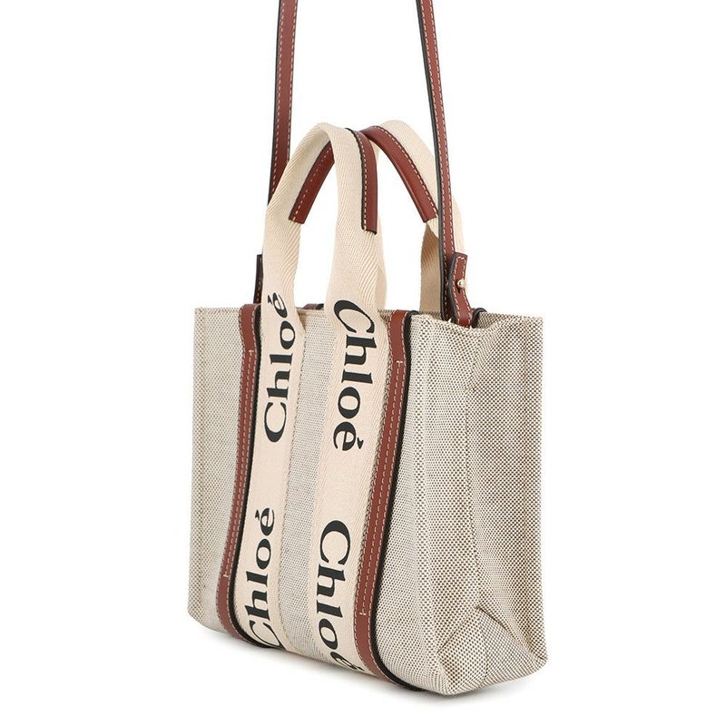 クロエ ハンドバッグ ウッディ トート スモール キャンバス レザー CHC21WS397E6690U Chloe 2way