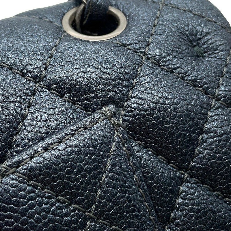 シャネル チェーンショルダーバッグ マトラッセ25 ココマーク ダブルチェーン キャビアスキン A01112 CHANEL