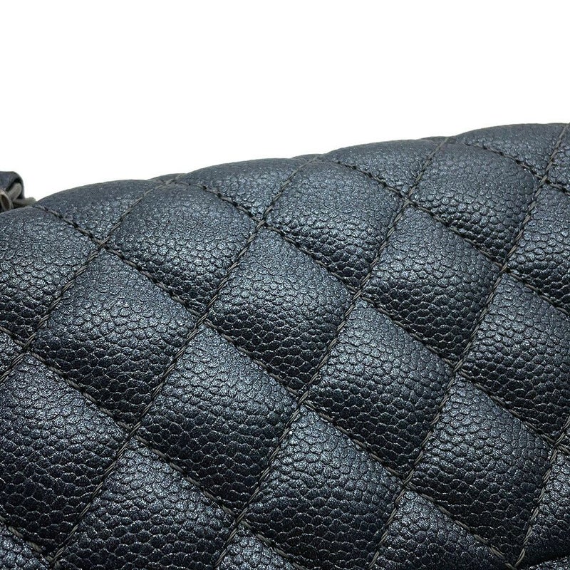 シャネル チェーンショルダーバッグ マトラッセ25 ココマーク ダブルチェーン キャビアスキン A01112 CHANEL