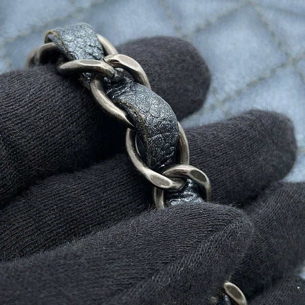 シャネル チェーンショルダーバッグ マトラッセ25 ココマーク ダブルチェーン キャビアスキン A01112 CHANEL