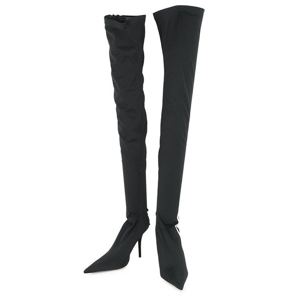 バレンシアガ ブーツ アディダスコラボ ナイフ オーバーニーブーツ レディースサイズ37 724074 BALENCIAGA adidas 靴 黒 白