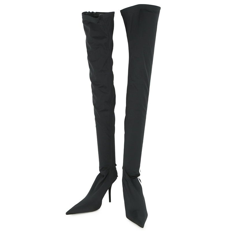 バレンシアガ ブーツ アディダスコラボ ナイフ オーバーニーブーツ レディースサイズ37 724074 BALENCIAGA adidas 靴 黒 白