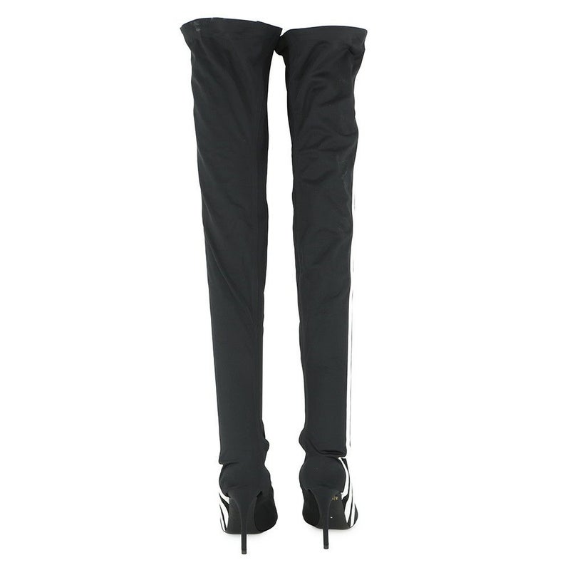 バレンシアガ ブーツ アディダスコラボ ナイフ オーバーニーブーツ レディースサイズ37 724074 BALENCIAGA adidas 靴 黒 白