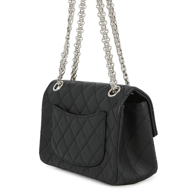 シャネル チェーンショルダーバッグ マトラッセ 2.55 ミニ ラムスキン AS0874 CHANEL 黒
