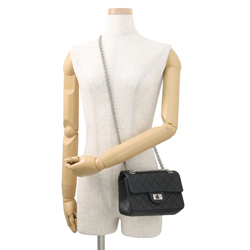 シャネル チェーンショルダーバッグ マトラッセ 2.55 ミニ ラムスキン AS0874 CHANEL 黒