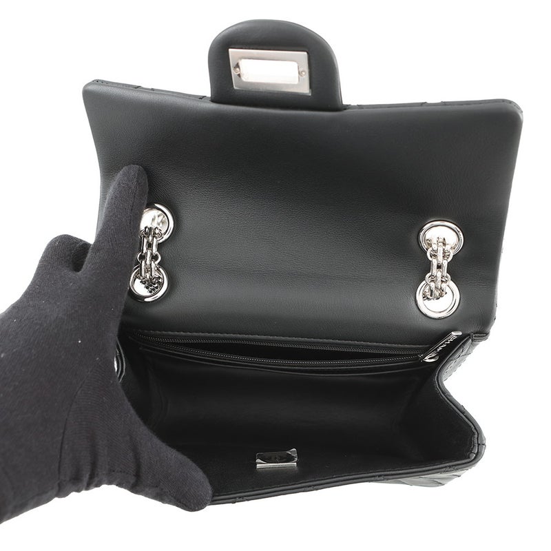 シャネル チェーンショルダーバッグ マトラッセ 2.55 ミニ ラムスキン AS0874 CHANEL 黒