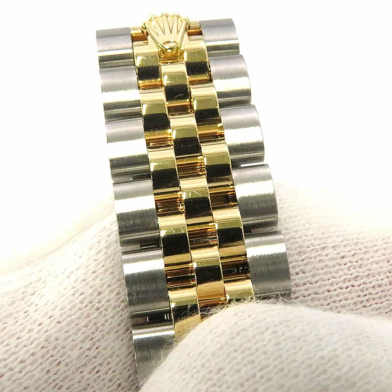 ロレックス レディ デイトジャスト SS/K18YG ダイヤべゼル 279383RBR ホワイトマザーオブパール/10PD文字盤 ホワイトシェル