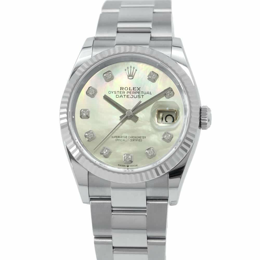 ロレックス デイトジャスト36 SS/K18WG 10Pダイヤ 126234NG ROLEX