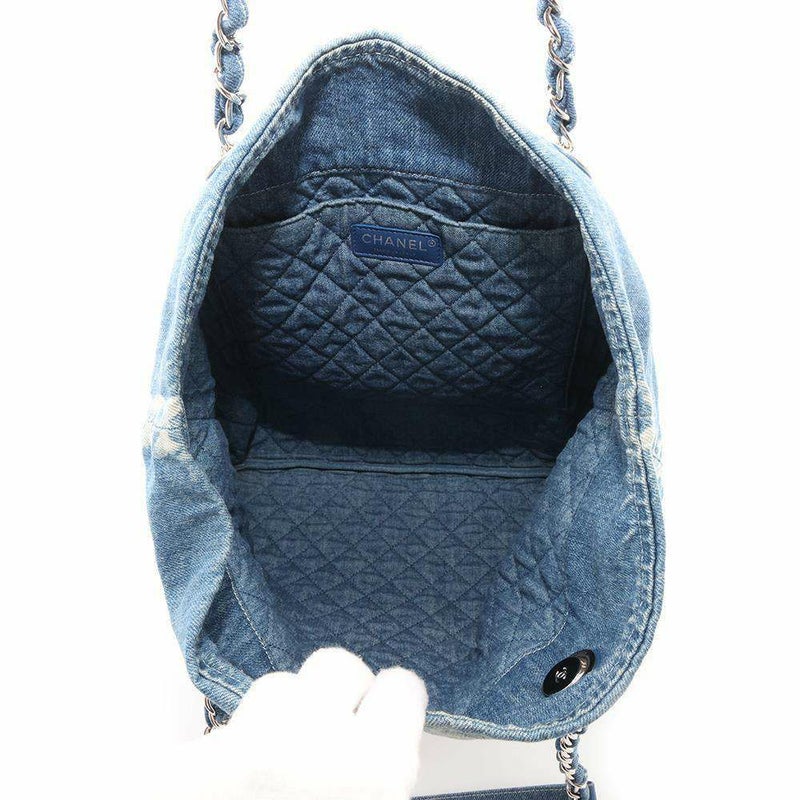 シャネル トートバッグ ショッピングバッグ デニム ココマーク AS0480 CHANEL バッグ ポーチ付き