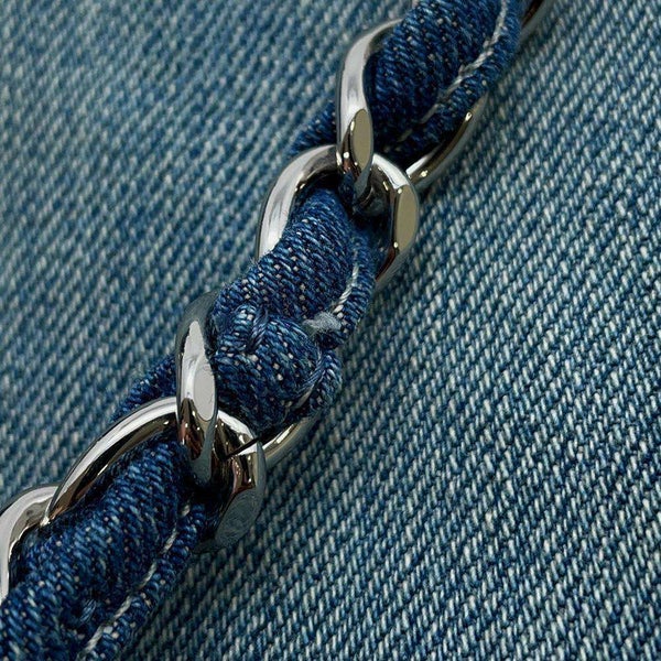 シャネル トートバッグ ショッピングバッグ デニム ココマーク AS0480 CHANEL バッグ ポーチ付き