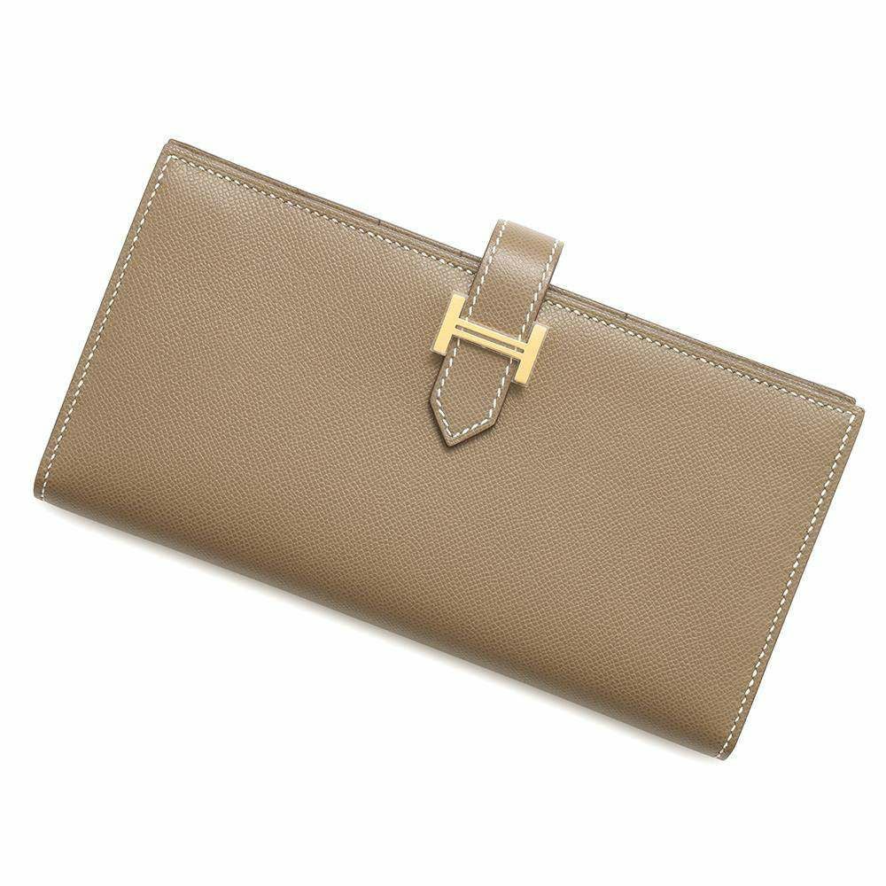エルメス 長財布 ベアンスフレ エトゥープ/ゴールド金具 ヴォー