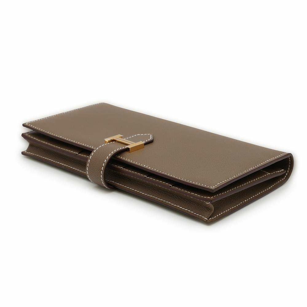 エルメス 長財布 ベアンスフレ エトゥープ/ゴールド金具 ヴォーマダム
