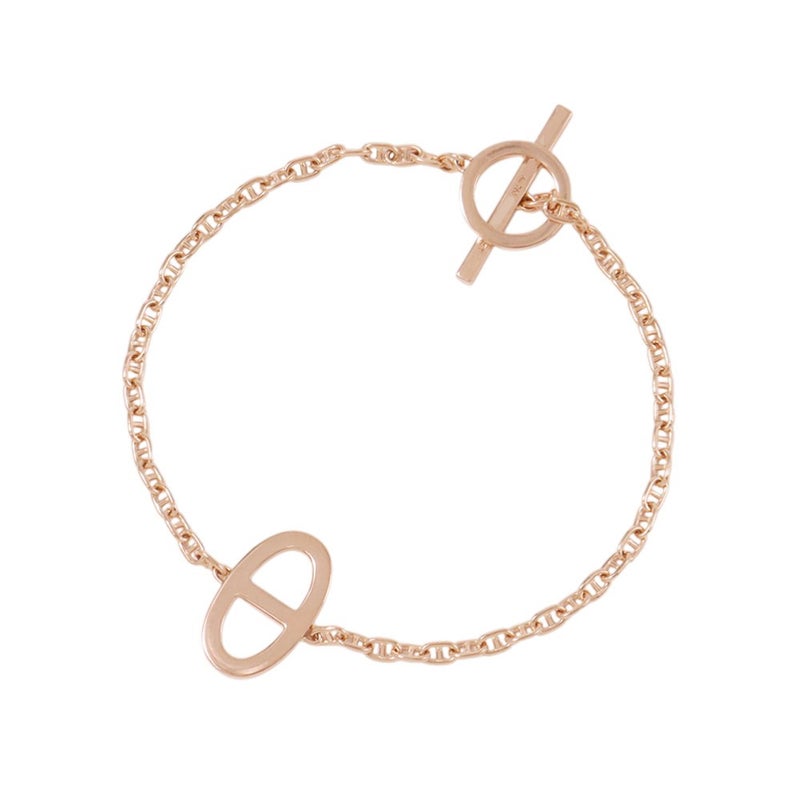 エルメス ブレスレット シェーヌダンクル コントゥール ダイヤモンド 33P 計0.16ct K18PGピンクゴールド サイズST HERMES