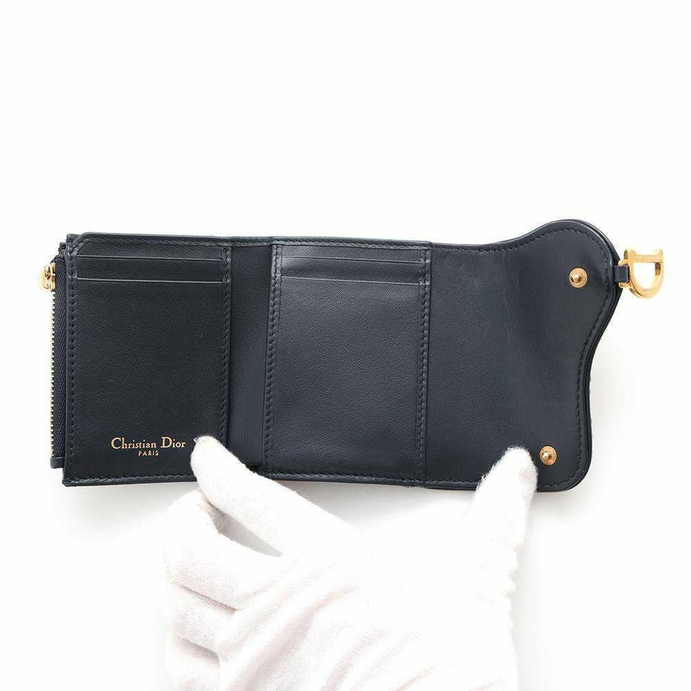 クリスチャン・ディオール 三つ折り財布 サドル オブリーク コンパクト
