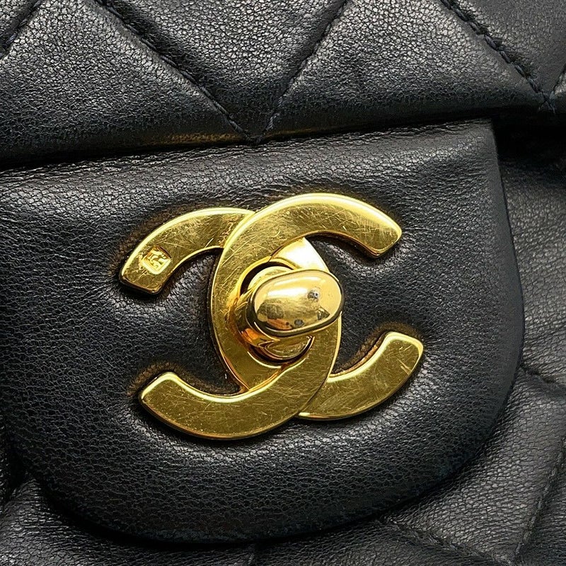 シャネル チェーンショルダーバッグ マトラッセ25 ココマーク ラムスキン ダブルチェーン A01112 CHANEL 黒
