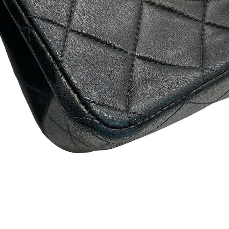 シャネル チェーンショルダーバッグ マトラッセ25 ココマーク ラムスキン ダブルチェーン A01112 CHANEL 黒