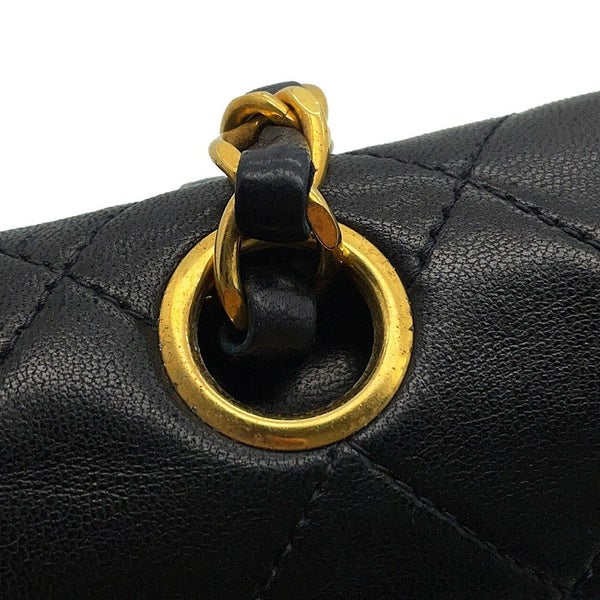 シャネル チェーンショルダーバッグ マトラッセ25 ココマーク ラムスキン ダブルチェーン A01112 CHANEL 黒