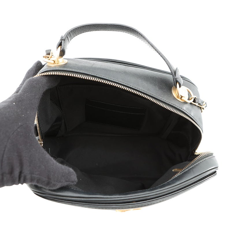 シャネル チェーンショルダーバッグ マトラッセ ココマーク バニティ ラムスキン  CHANEL 黒 2ｗay バッグ