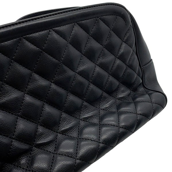 シャネル チェーンショルダーバッグ マトラッセ ココマーク バニティ ラムスキン  CHANEL 黒 2ｗay バッグ