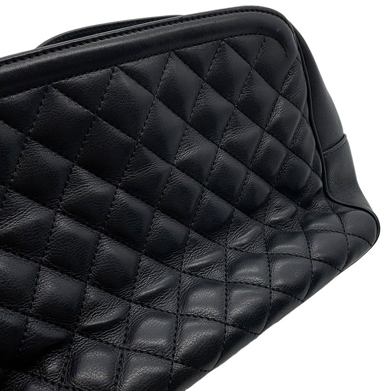 シャネル チェーンショルダーバッグ マトラッセ ココマーク バニティ ラムスキン  CHANEL 黒 2ｗay バッグ