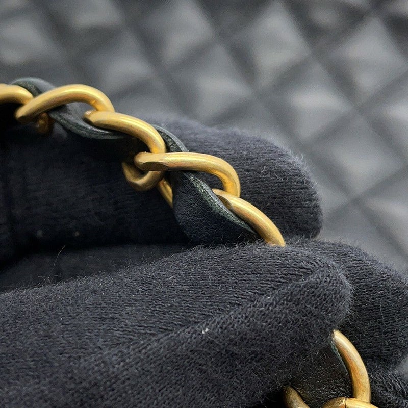 シャネル チェーンショルダーバッグ マトラッセ ココマーク バニティ ラムスキン  CHANEL 黒 2ｗay バッグ