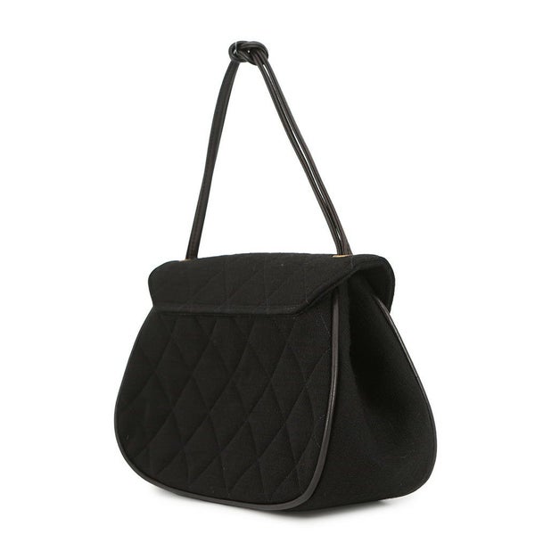 シャネル ハンドバッグ マトラッセ 2.55 コットン CHANEL 黒