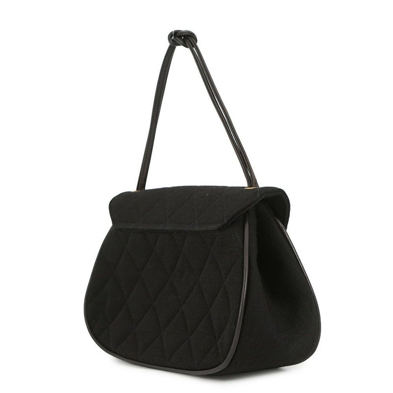 シャネル ハンドバッグ マトラッセ 2.55 コットン CHANEL 黒