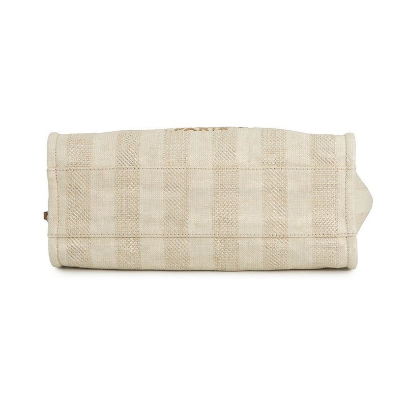 シャネル トートバッグ ドーヴィルライン ミディアム ショッピングバッグ ロゴ ストロー/レザー A67001 CHANEL