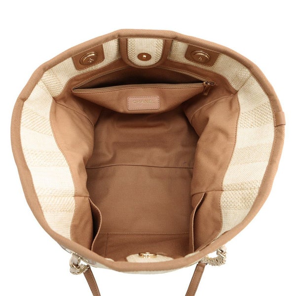 シャネル トートバッグ ドーヴィルライン ミディアム ショッピングバッグ ロゴ ストロー/レザー A67001 CHANEL