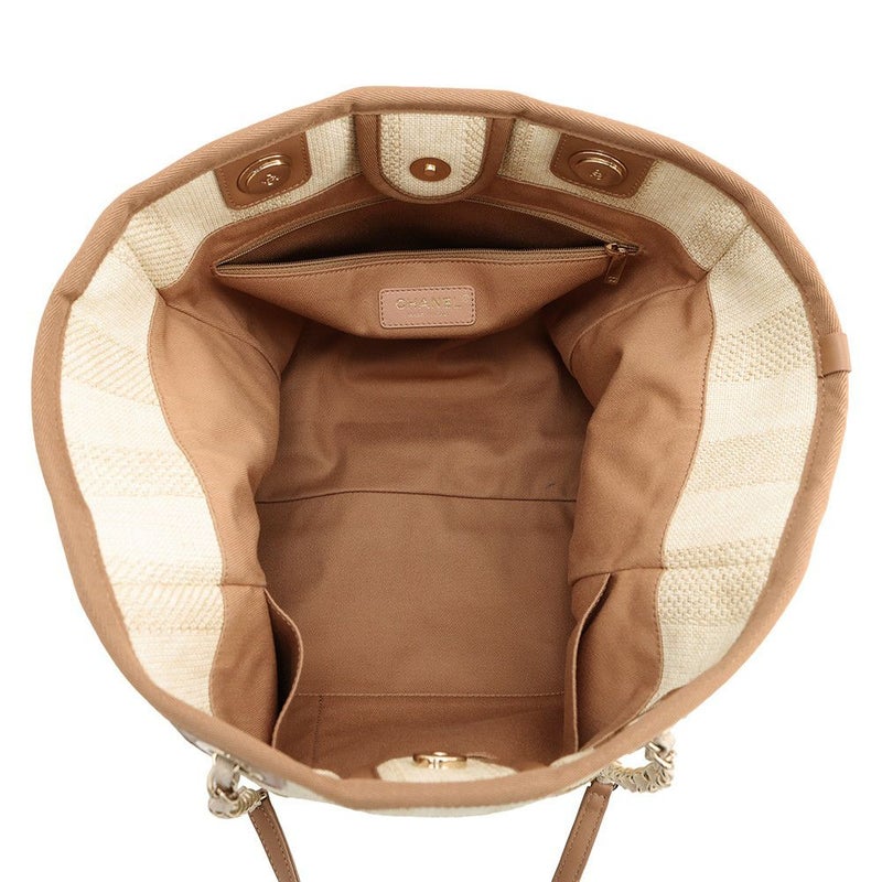 シャネル トートバッグ ドーヴィルライン ミディアム ショッピングバッグ ロゴ ストロー/レザー A67001 CHANEL