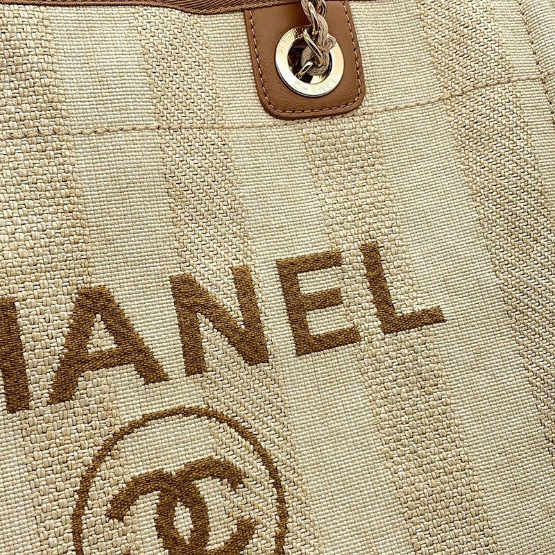 シャネル トートバッグ ドーヴィルライン ミディアム ショッピングバッグ ロゴ ストロー/レザー A67001 CHANEL