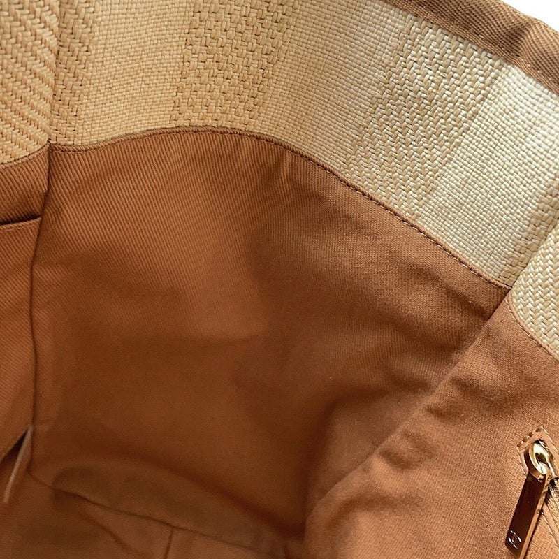 シャネル トートバッグ ドーヴィルライン ミディアム ショッピングバッグ ロゴ ストロー/レザー A67001 CHANEL