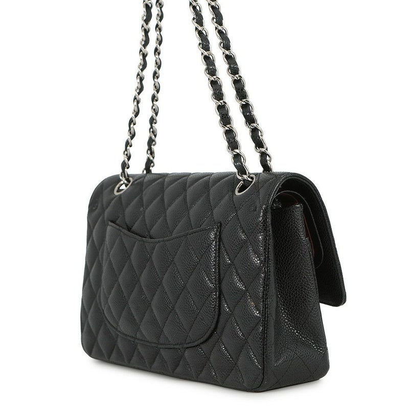 シャネル チェーンショルダーバッグ マトラッセ25 ココマーク キャビアスキン ダブルチェーン A01112 CHANEL 黒