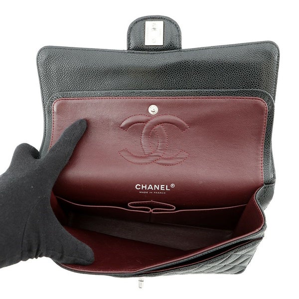 シャネル チェーンショルダーバッグ マトラッセ25 ココマーク キャビアスキン ダブルチェーン A01112 CHANEL 黒