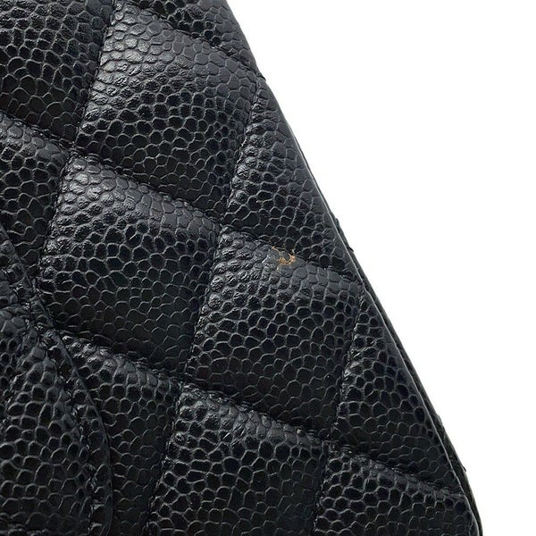 シャネル チェーンショルダーバッグ マトラッセ25 ココマーク キャビアスキン ダブルチェーン A01112 CHANEL 黒
