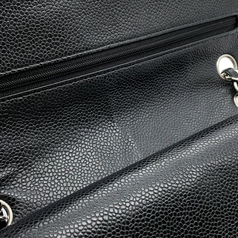 シャネル チェーンショルダーバッグ マトラッセ25 ココマーク キャビアスキン ダブルチェーン A01112 CHANEL 黒