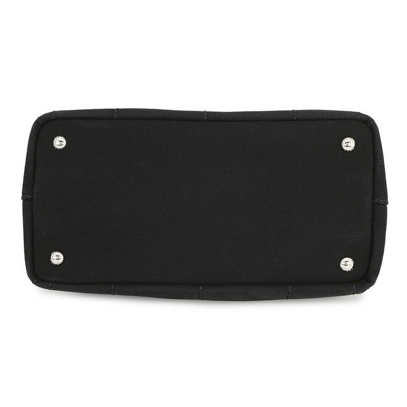 プラダ ハンドバッグ カナパ ロゴ ウッドハンドル キャンバス 1BG350 PRADA 2ｗayショルダーバッグ 黒 アウトレット品