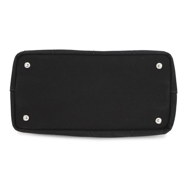 プラダ ハンドバッグ カナパ ロゴ ウッドハンドル キャンバス 1BG350 PRADA 2ｗayショルダーバッグ 黒 アウトレット品